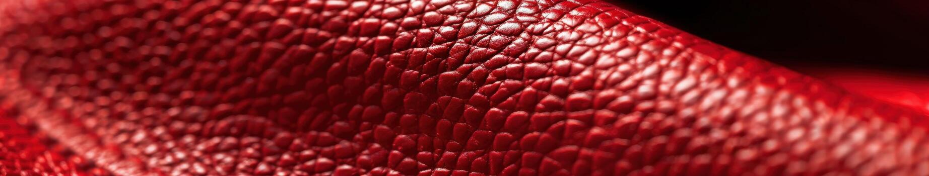 Close-Up Detail of Textured Red Leather Material in Soft Lighting photo