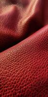 Close-Up of Textured Red Leather Material Under Soft Lighting photo