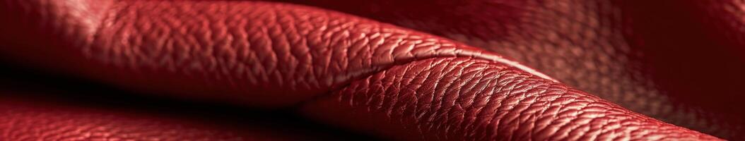 Close-Up View of Textured Red Leather Material in Natural Light photo