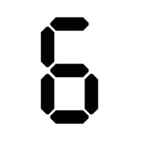 digital 7-Segment number Showing 6 in Black color with White Background photo