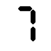 digital 7-Segment number Showing 7 in Black color with White Background photo