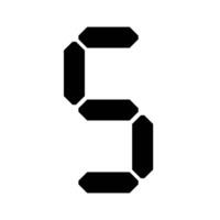 digital 7-Segment number Showing 5 in Black color with White Background photo