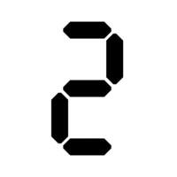 digital 7-Segment number Showing 2 in Black color with White Background photo