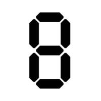 digital 7-Segment number Showing 8 in Black color with White Background photo