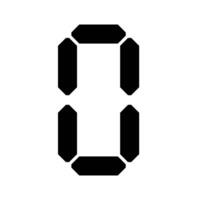 digital 7-Segment number Showing 0 in Black color with White Background photo