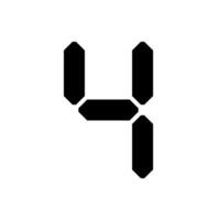 digital 7-Segment number Showing 4 in Black color with White Background photo