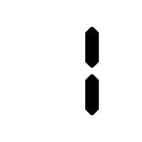 digital 7-Segment number Showing 1 in Black color with White Background photo