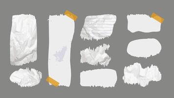 Paper and Elements scrapbooking Old torn crumpled. Different textures patterns ragged edges. illustration. vector