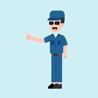 Character Of Little Boy Security Officer vector