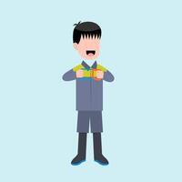 Character Of Little Boy Mechanic vector
