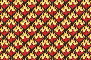 retro phoenix fire diamond seamless pattern for print on textile, wrapping, banner,. abstract eagle flame pattern on black background. old school groovy hawk flaming seamless pattern vector
