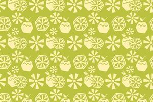 fresh oranges with leaves silhouette seamless pattern on green background. geometric slices of orange tropical illustration pattern. cute citrus fruits pattern for fabric, label, printable vector