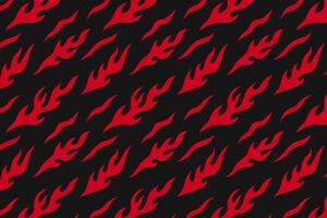 retro fire seamless pattern for print on textile, wrapping,banner, card. abstract fire pattern on black background. old school flaming pattern. groovy red flame seamless pattern vector