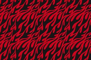 retro red fire seamless pattern for print on textile, wrapping,banner, card. abstract fire pattern on black background. old school flaming pattern. groovy flame seamless pattern vector