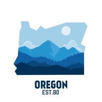 Oregon Forest and Forest, National Park, perfect for print, apparel, sticker, etc vector