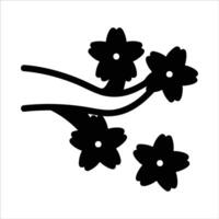 sakura tree in flat design style vector