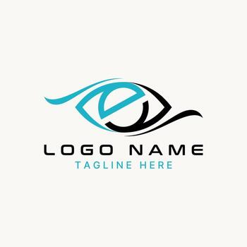 Logo design graphic concept abstract creative premium stock initial E font unique art eye view swoosh. Related to monogram typography branding vector