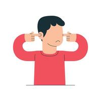 No and makes stop gesture, forbids something and expresses disagreement, Body language No means no concept illustration vector