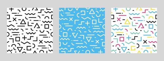 Abstract geometric shapes Memphis style background vector