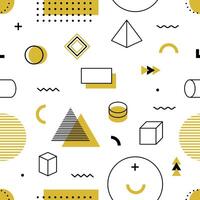Abstract geometric shapes Memphis style background vector