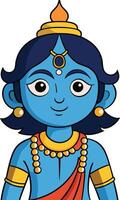 Sri Krishna Illustration Design vector