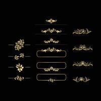Golden calligraphic design elements vector