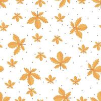 Seamless pattern with yellow chestnut leaves. Autumn design. Thanksgiving and harvest concept. Modern print for fabric, textiles, wrapping paper vector