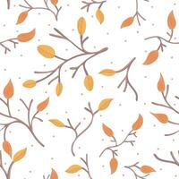 Seamless pattern with twigs and leaves. Autumn design. Thanksgiving and harvest concept. Modern print for fabric, textiles, wrapping paper vector