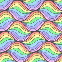 Modern colorful wavy seamless pattern. Rainbow colored texture with many lines. Abstract modern print for fabric, textiles, wrapping paper vector