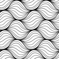 Seamless Monochrome wave pattern. Striped texture with many lines. Abstract modern print for fabric, textiles, wrapping paper. vector