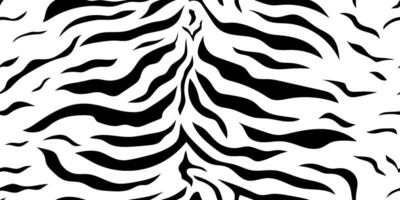 Hand drawn seamless pattern with zebra or tiger skin. Repeating stripes motif. Wildlife, natural camouflage texture. Great for textile, fabric, wallpaper, wrapping, scrapbook and packaging vector