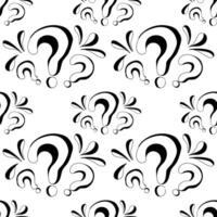 Question mark. seamless pattern with black question signs punctuation on white background vector
