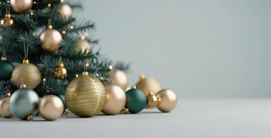 Decorated Christmas Tree With Ornaments in Cozy Indoor Setting photo