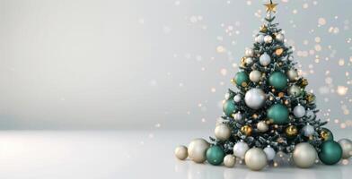 Decorated Christmas Tree With Ornaments in Cozy Indoor Setting photo