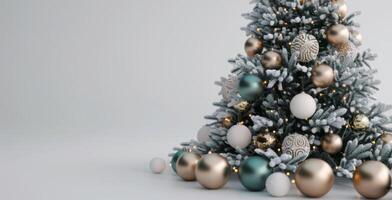 Decorated Christmas Tree With Ornaments in Cozy Indoor Setting photo