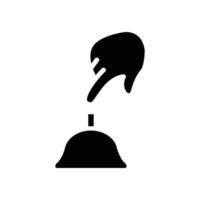 hand pushing bell solid icon design good for web or mobile app vector