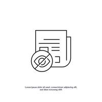 censored news thin outline icon design good for web or mobile app vector