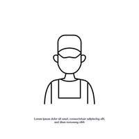 engineer or mechanic thin outline icon design good for web or mobile app vector