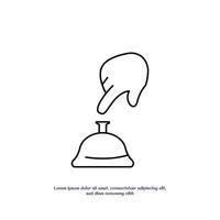 hand pushing bell thin outline icon design good for web or mobile app vector