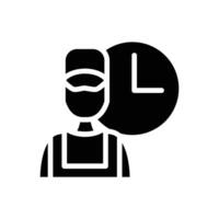 engineer service time solid icon design good for web or mobile app vector