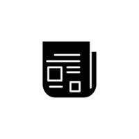 news paper solid icon design good for web or mobile app vector