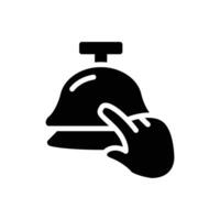 hand pushing bell solid icon design good for web or mobile app vector
