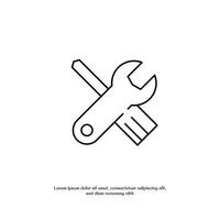 wrench and screwdriver thin outline icon design good for web or mobile app vector