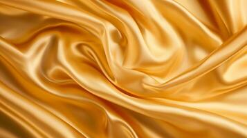 Golden pattern silk texture of satin abstract background. Smooth soft fabric background. Textile industry background. photo