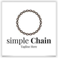 circle frame chain logo template design vector