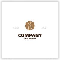 Abstract tree branch in circle logo design template vector