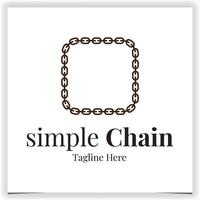 square frame chain logo template design vector