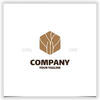 Abstract tree branch in hexagon logo design template vector