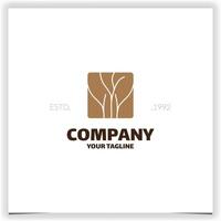 Abstract tree branch in square logo design template vector