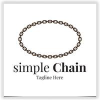 elliptical frame chain logo template design vector